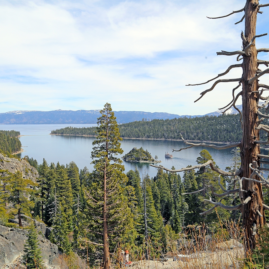 View of Emerald Bay from the road near Eagle Falls