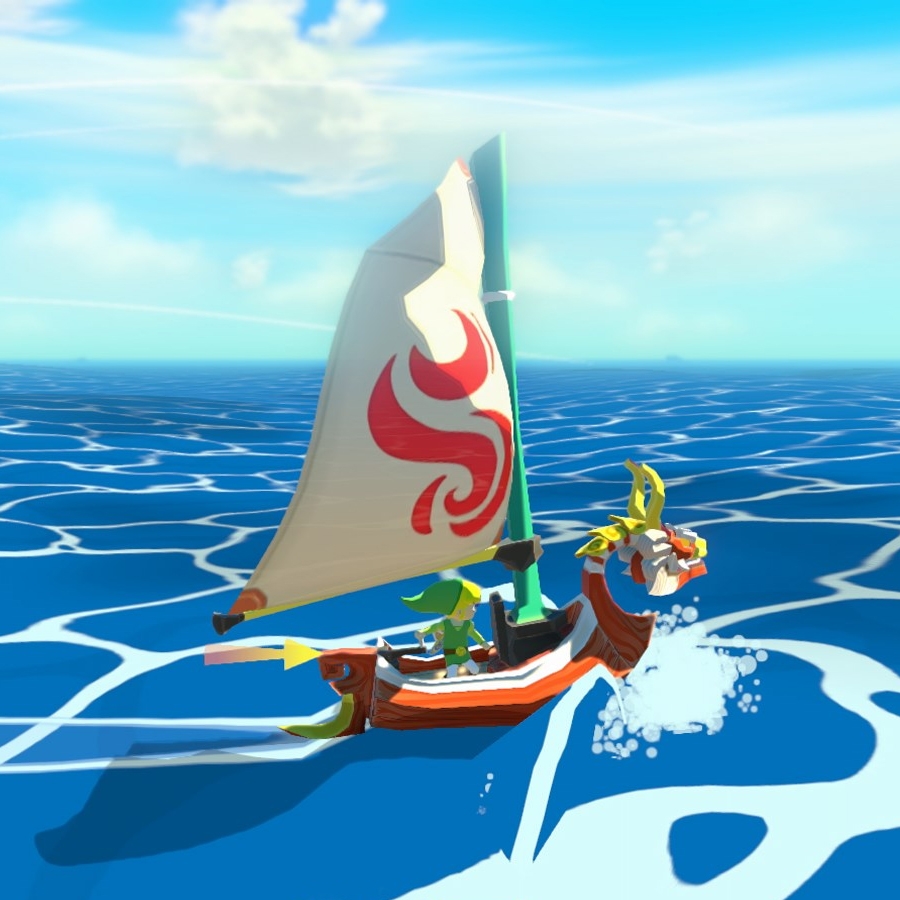 Link and his trusty sailboat