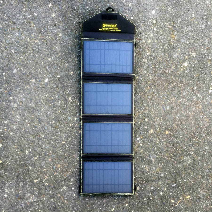 The SunJack's four solar panels