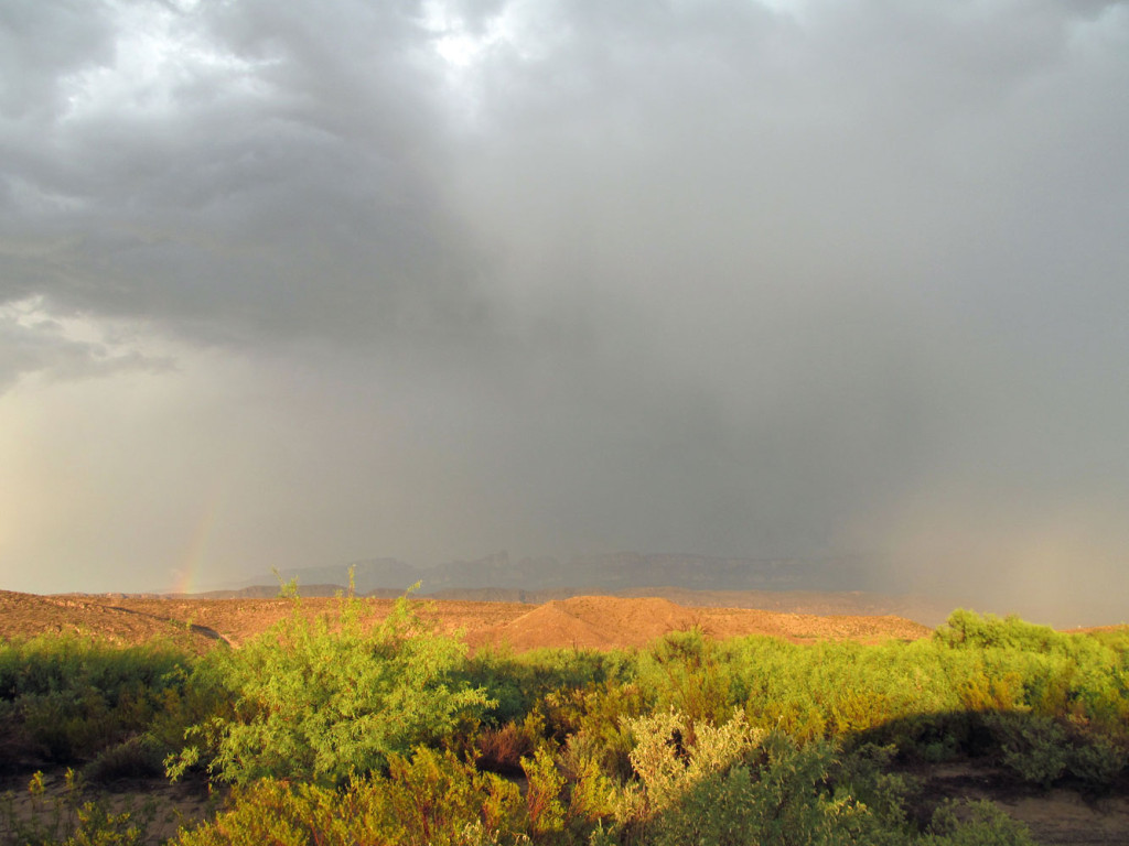 Storm and rainbow over the Rio Grande