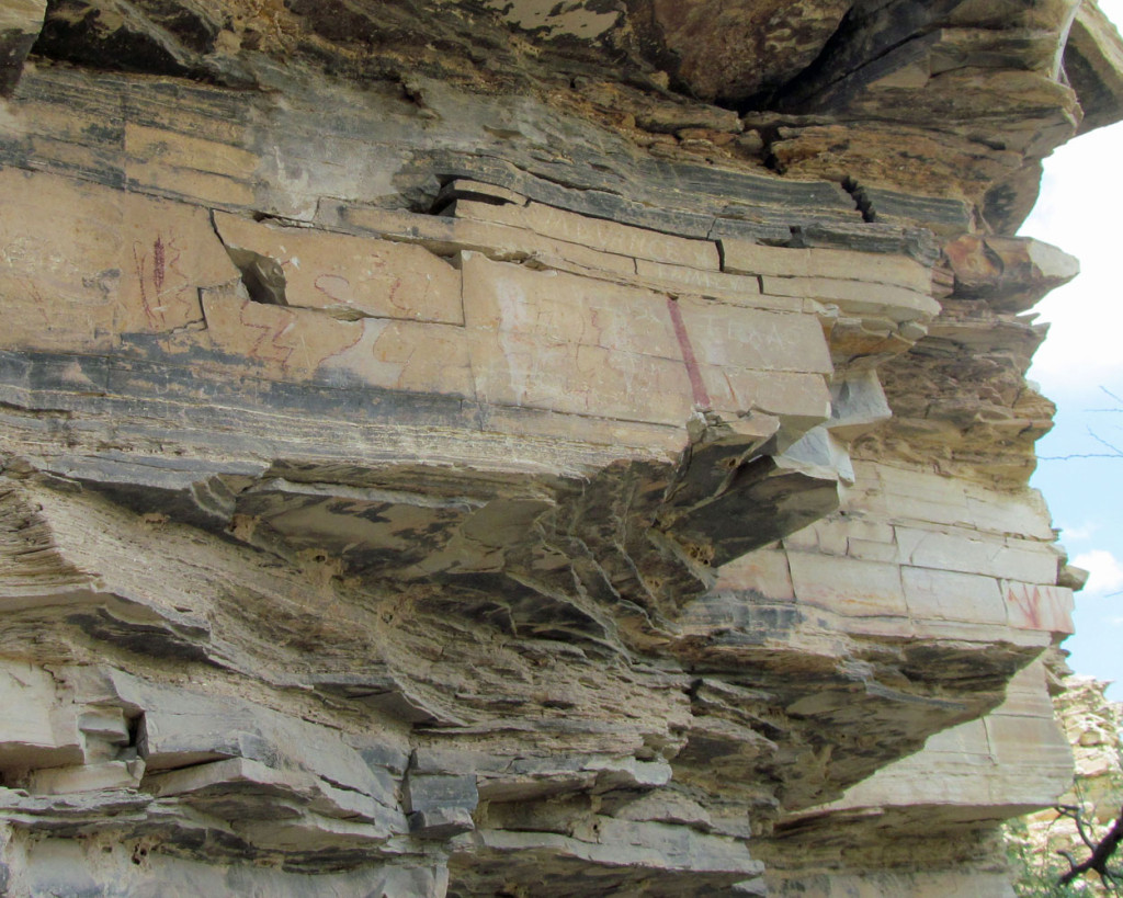 Pictographs on a cliff wall