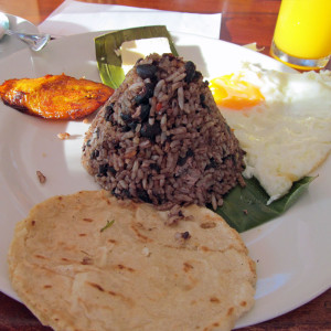 Traditional Costa Rican breakfast