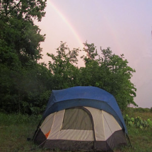 Double rainbow over our tent