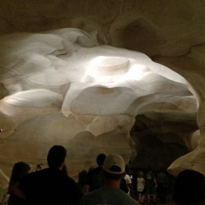 River-formed grooves in the ceiling
