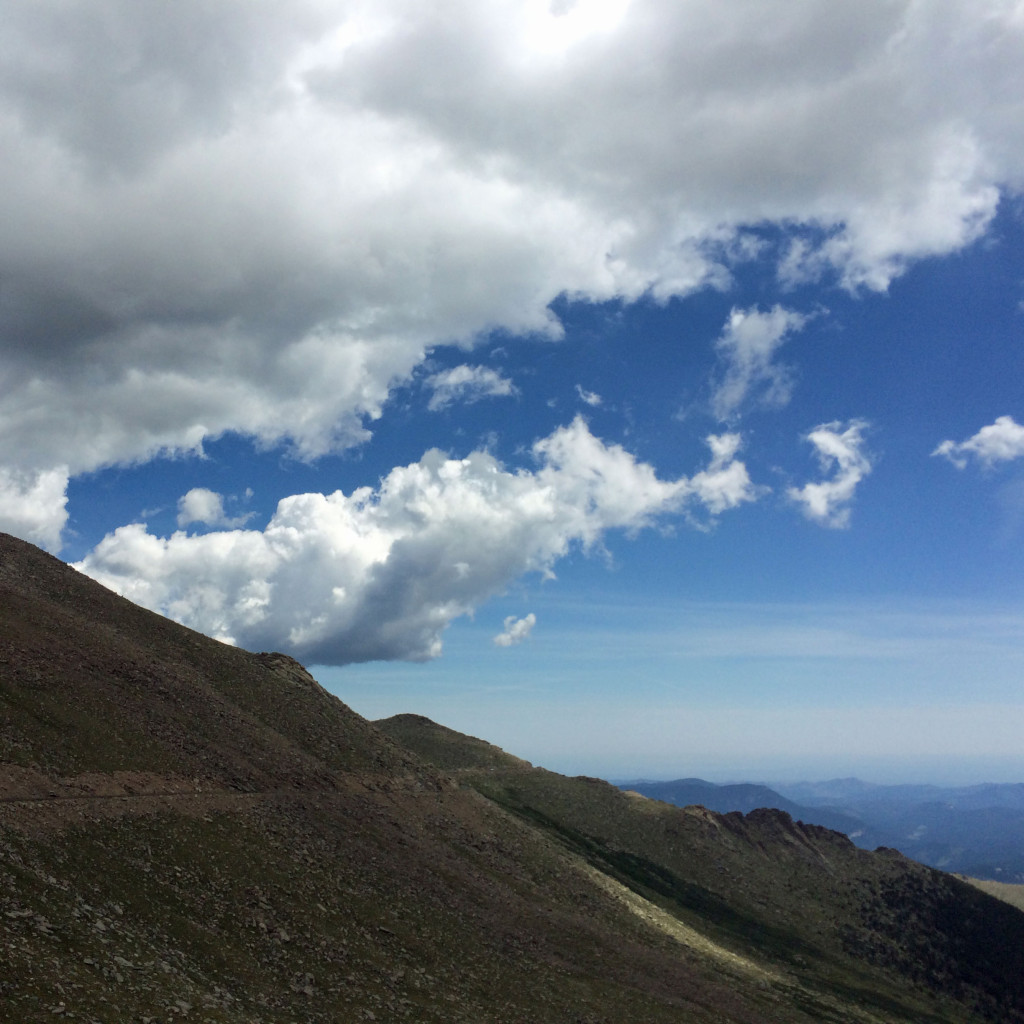 The two-way road hugs the mountainside with no guardrails