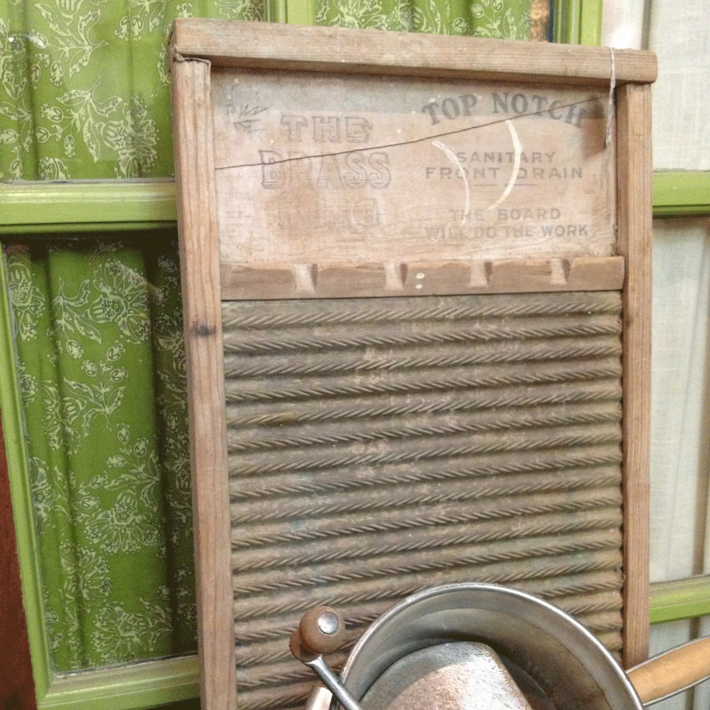Your clothes will stay sparkly clean while you glamp thanks to this vintage washboard.