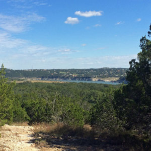 View of Lake Travis from trail