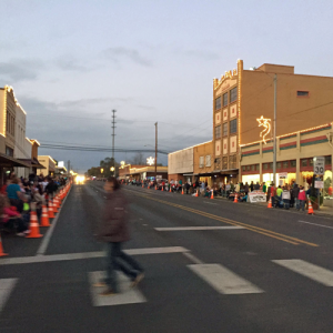 Everyone lining up for the Christmas Parade