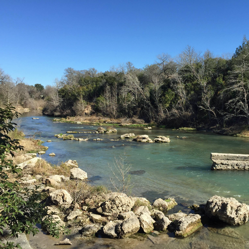 The San Marcos River was a short walk from our front door