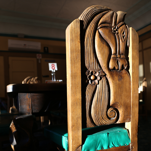Imported chairs at La Hacienda restaurant, located in a nearly 100-year-old building