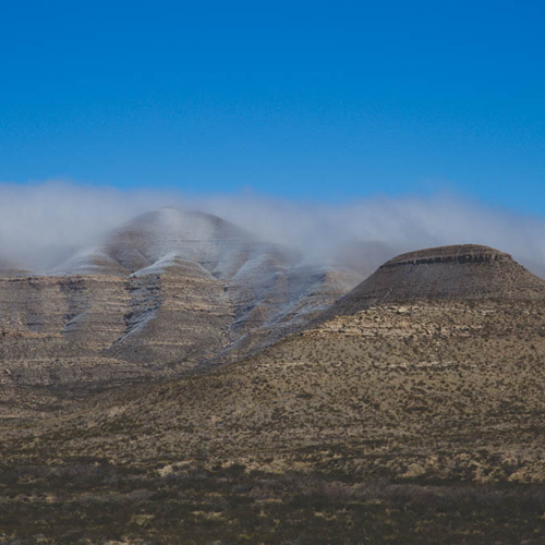 Our first view of the snowy mountains