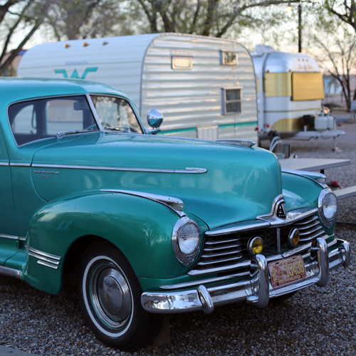 Another Hudson is matched with a 1963 Winnebago canned ham