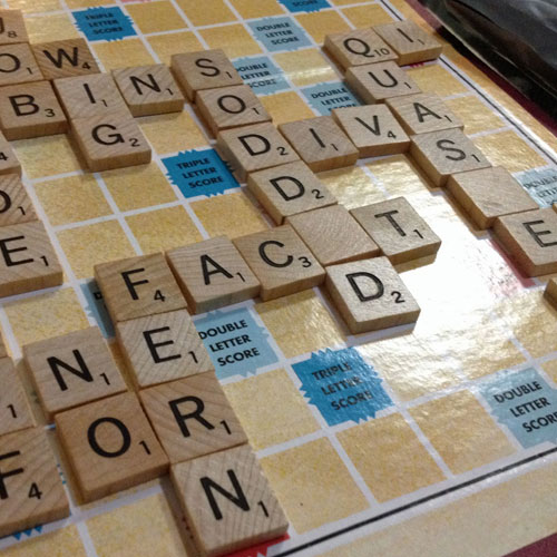 Scrabble on a rainy day