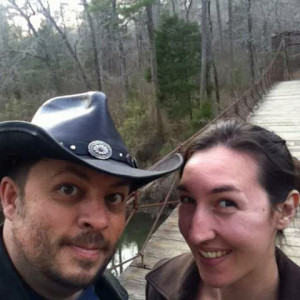 Eric and Brittany on Alabama's Tishomingo State Park 1939 Swinging Bridge